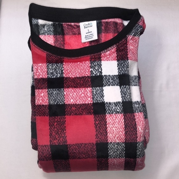 New Croft & Barrow Velour 2 Piece Pajamas Set PJs Size Large - Picture 4 of 14